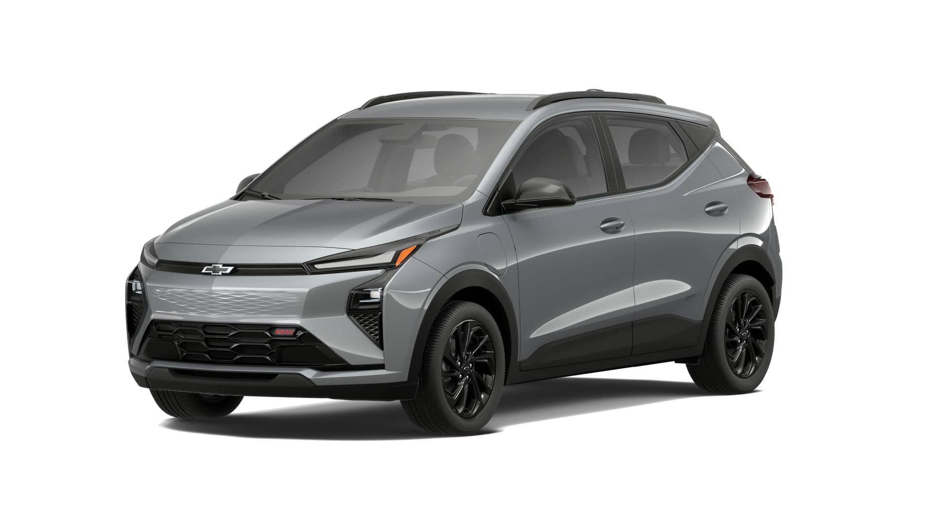 2027 Chevrolet Bolt RS in Sterling Grey Metallic — front three-quarter view