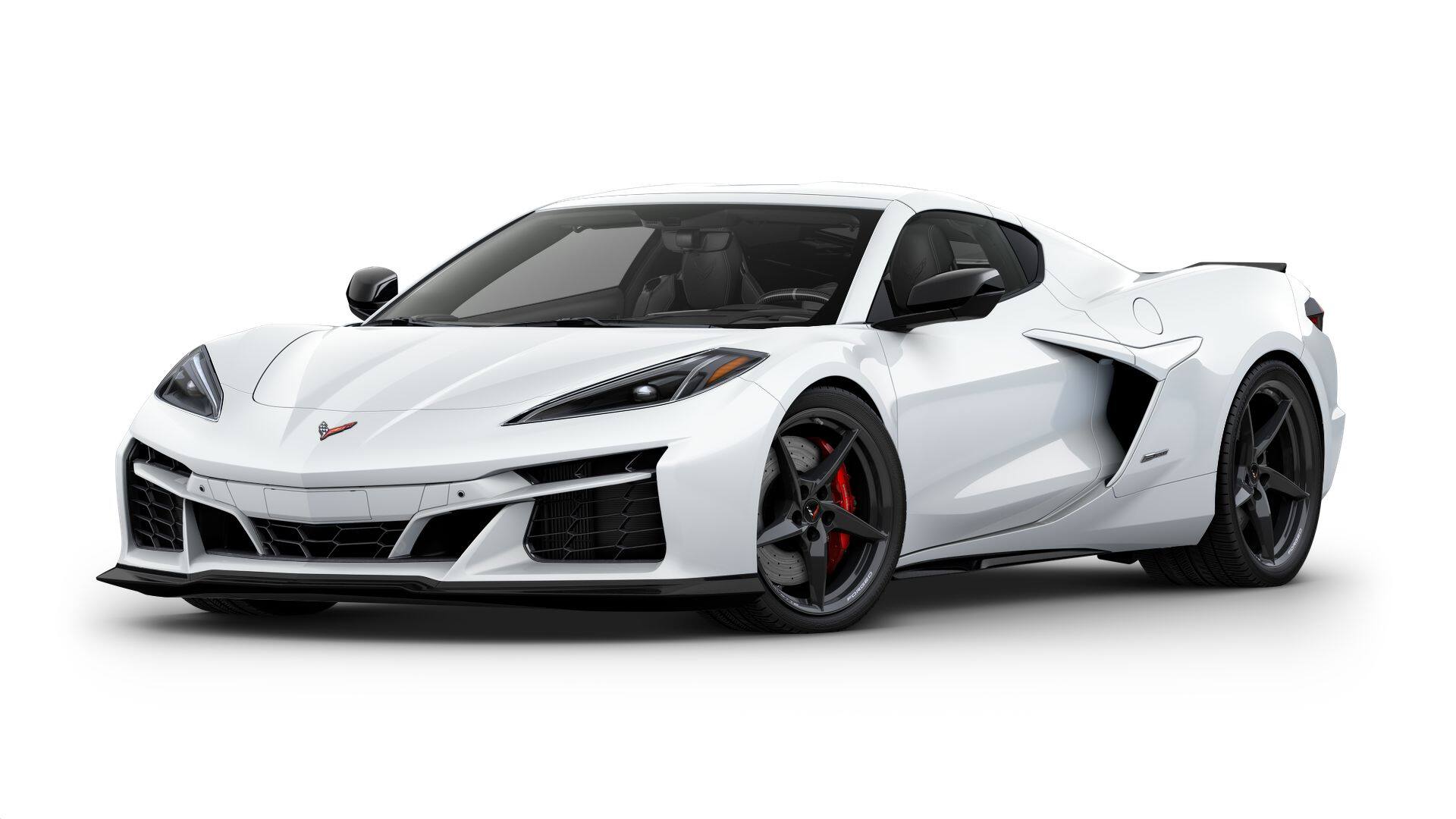 2026 Chevrolet Corvette E-Ray 3LZ in Arctic White — front three-quarter view