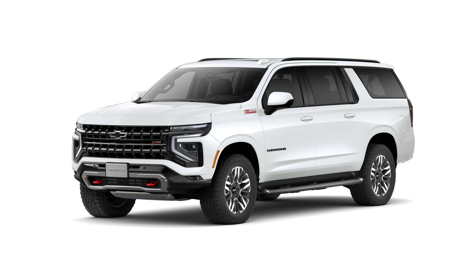 2026 Chevrolet Suburban Z71 in Summit White — front three-quarter view