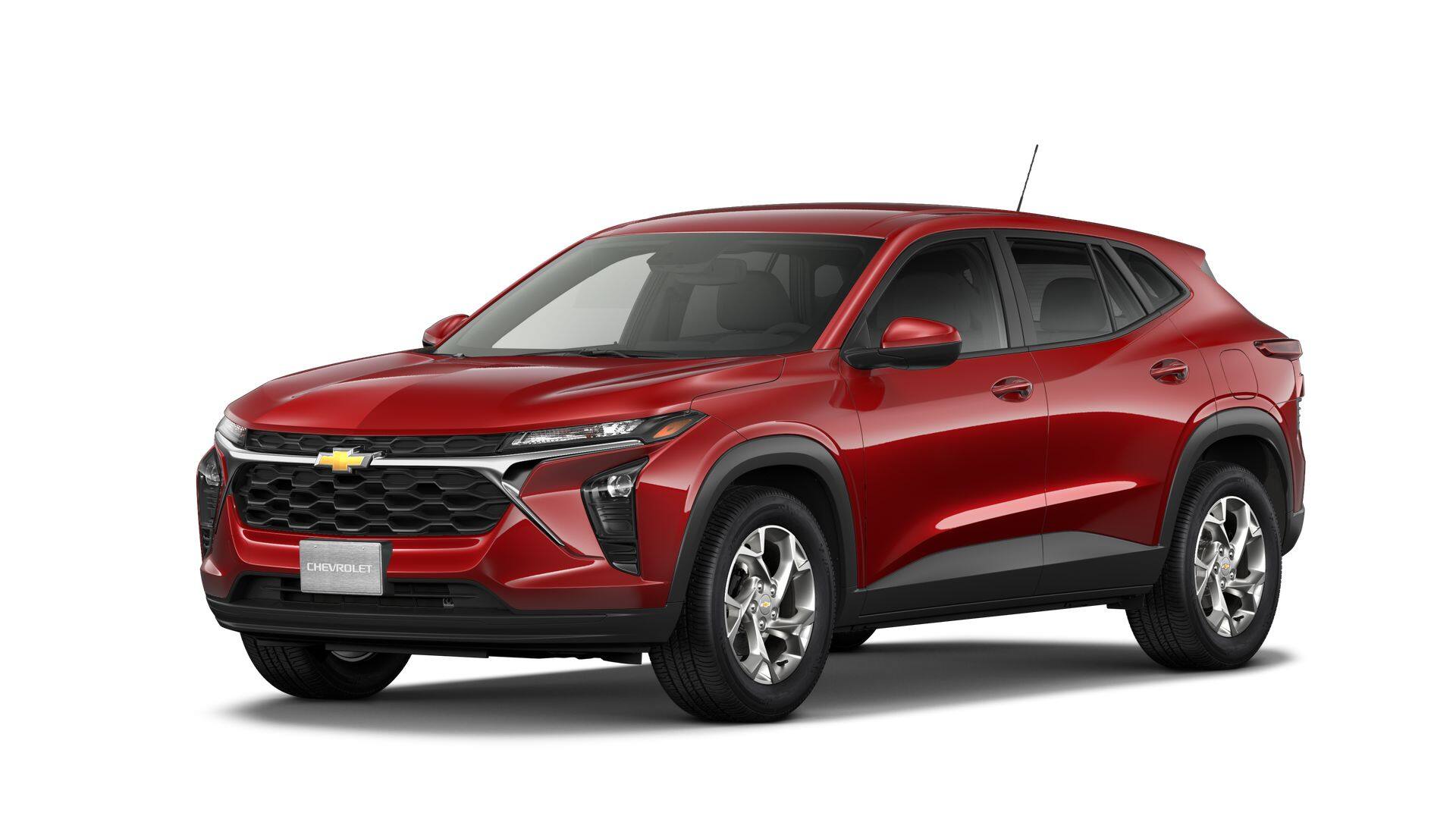 2026 Chevrolet Trax LS in Apex Red — front three-quarter view